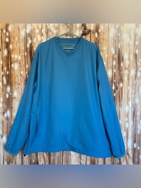 Ashworth Weather Systems Blue Long Sleeve V Neck Pullover Jacket